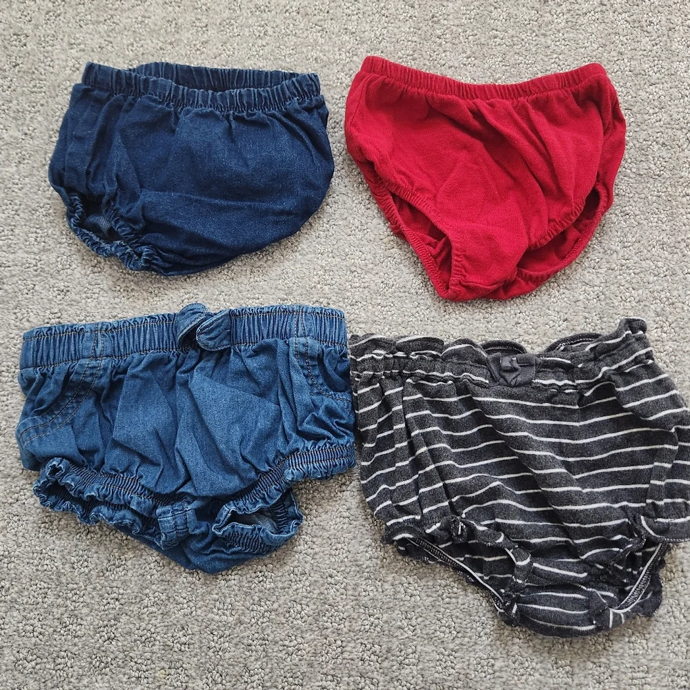 Lot of baby girl Diaper Covers Bloomers Set of 4